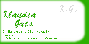 klaudia gats business card